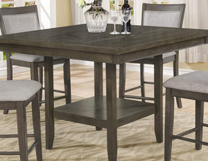 Mesa Gris De Comedor Para 4, 6 U 8, Mesa Con Plato Giratorio - Estylo House Muebleria