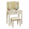 Peinador blanco Potterville, Vanity con espejo de 3 caras - Estylo House Muebleria