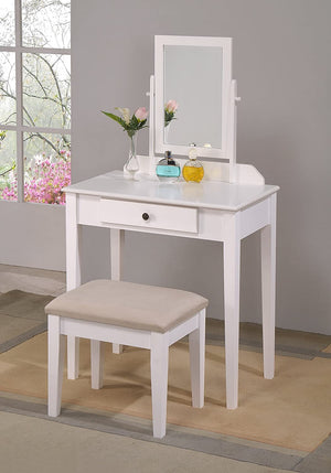 Peinador Con Banca, Peinadorcito, Vanity Color Blanco - Estylo House Muebleria