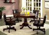 Silla Para Mesa De Poker Madera Y Cuero, Cherry Y Negro - Estylo House Muebleria