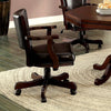 Silla Para Mesa De Poker Madera Y Cuero, Cherry Y Negro - Estylo House Muebleria